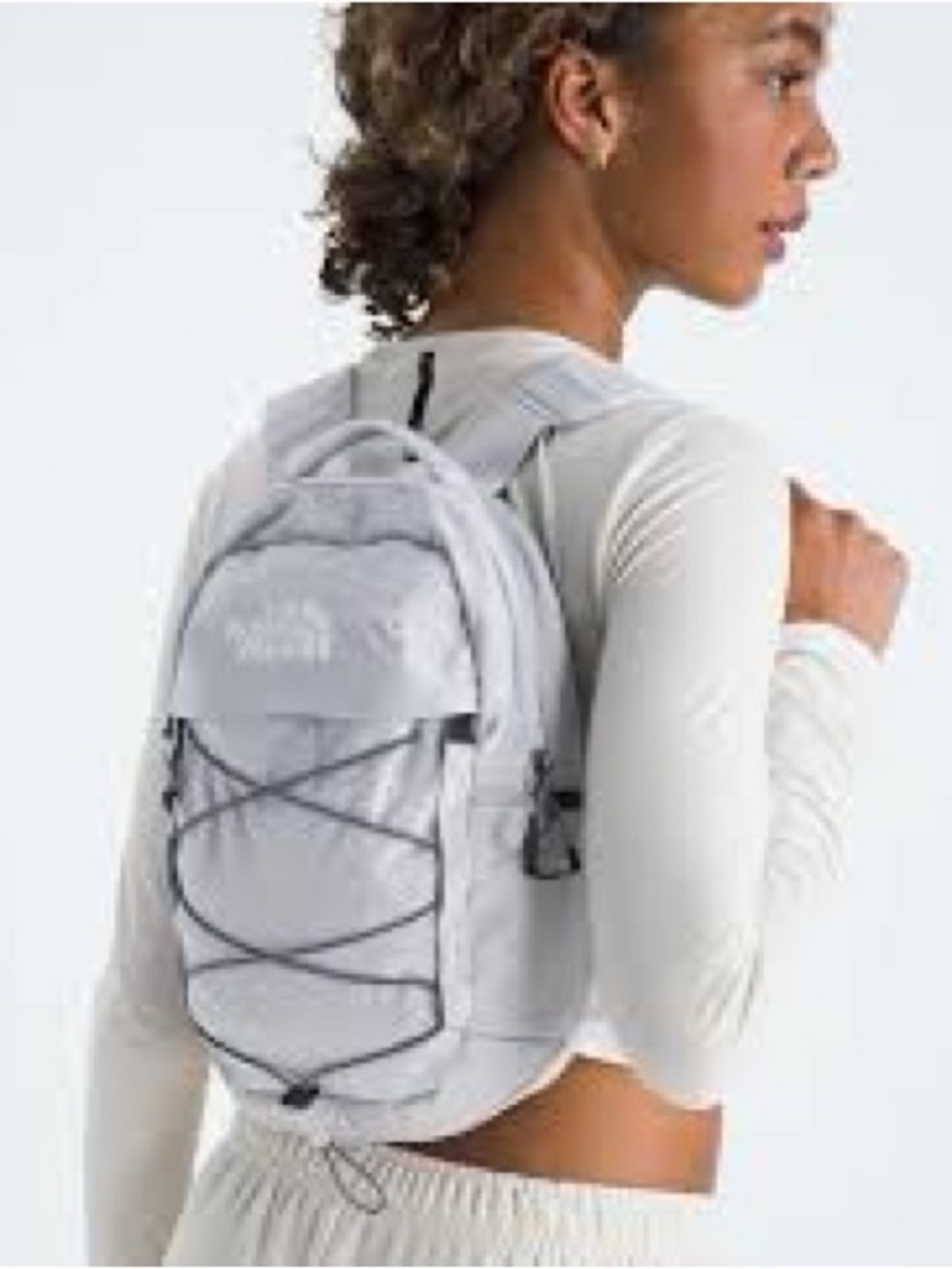The North Face Backpack in Light Cream with Gray Accents - Picture 5 of 5